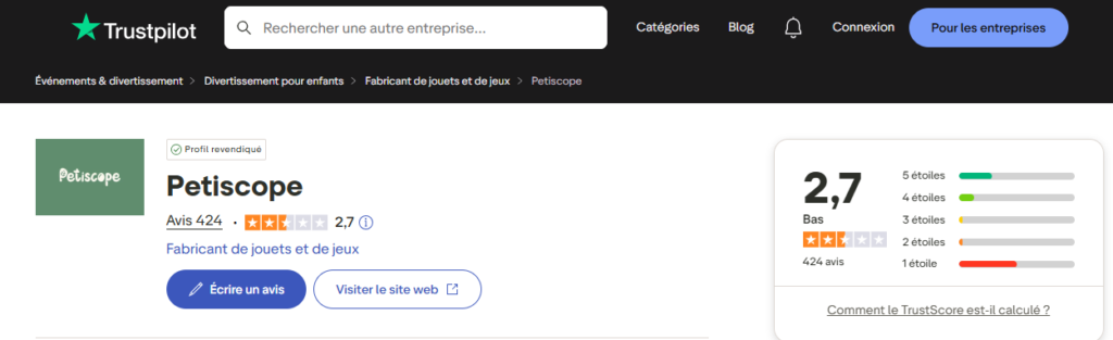 Avis clients Petiscope