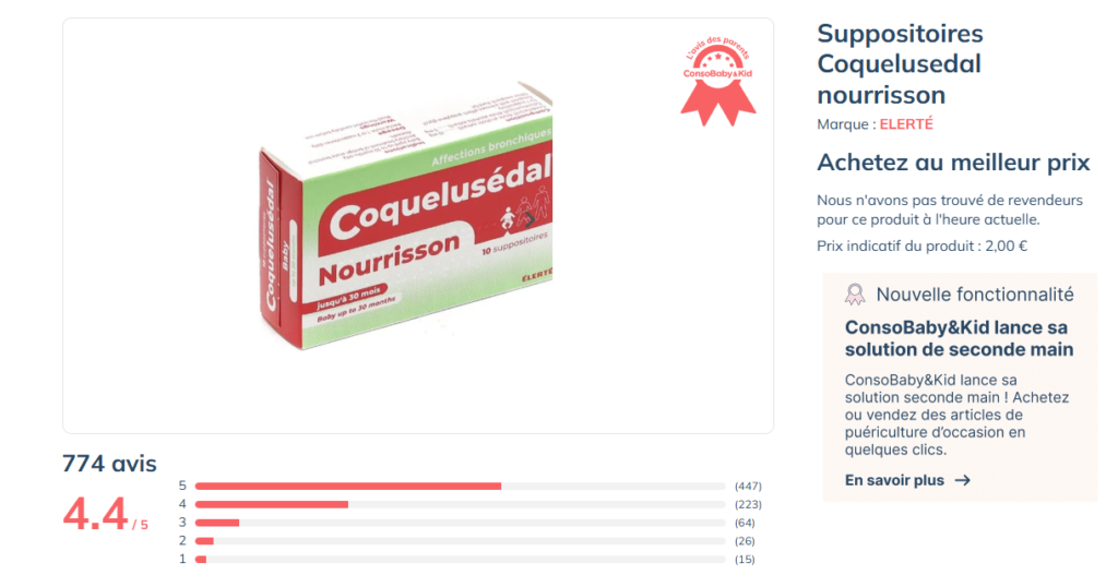 Avis clients Coquelusedal Nourrisson