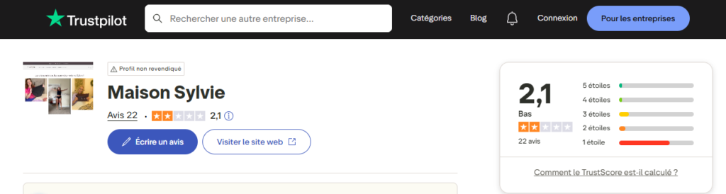 Avis clients Maison Sylvie 